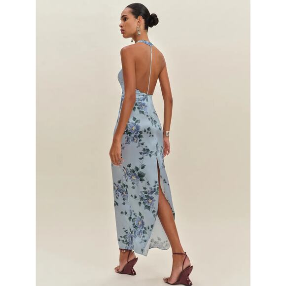 Reformation Ivan Silk Dress Fresh Air - Picture 5 of 14